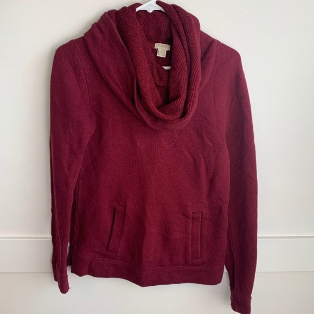 J. CREW Dark Red Cowl Neck Sweatshirt